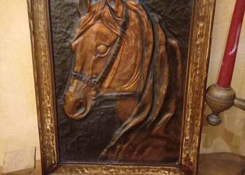 Obraz głowy konia wykonany z miedzi na sprzedaż  Lipno