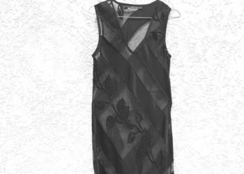 DŁUGA szyfonowa suknia czarna *pepper corn* roz M na sprzedaż  Piastów