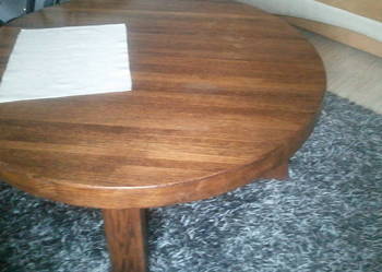 Stolik drewniany śred.115 cm,wys 48 cm,stół lite drewno dąb na sprzedaż  Radom