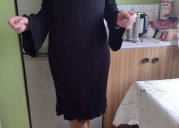 (46/3XL) ASOS/Czarna sukienka dzianinowa/rozszerzane rękawy na sprzedaż  Kraków