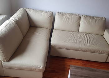Skórzana sofa prawdziwa skóra do odnowienia na sprzedaż  Goleniów