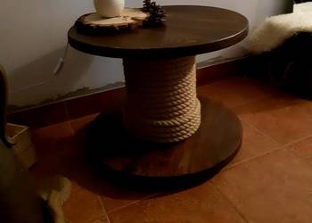 Stolik drewniany ze szpuli, ława drewniana loft. na sprzedaż  Radków