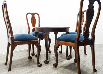 Meble do JADALNI Chippendale Stół + 4 krzesła po renowacji na sprzedaż  Kalisz