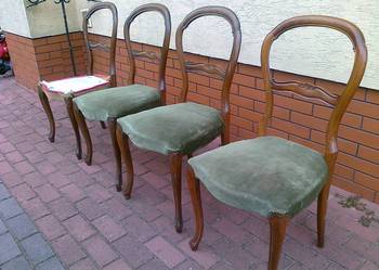 Używany, Krzesła ludwik filip, stylowe na giętych nóżkach, drewniane na sprzedaż  Sulbiny