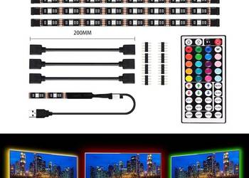 N361 Taśma Podświetlenie TV LED RGB 4x50cm na USB na sprzedaż  Zabrze