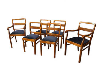 Komplet - dwa fotele i cztery krzesła / art - deco / po reno, używany na sprzedaż  Zielonka