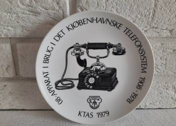 Stary aparat telefoniczny duński talerz ścienny porcelana. na sprzedaż  Zielona Góra