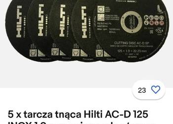 Tarcze premium do metalu Hilti AC-D 125 INOX 1,0mm 55szt na sprzedaż  Żagań