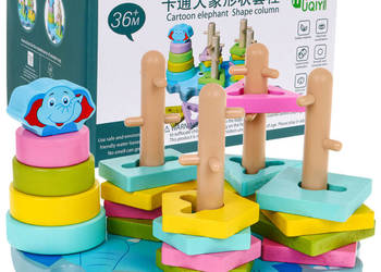Drewniana układanka sensoryczna dla dzieci wieża sorter kszt na sprzedaż  Racibórz