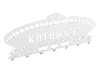 Metalowy wieszak ścienny na ubrania klucze - KATOWICE SPODEK, używany na sprzedaż  Mysłowice