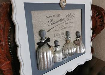 Perfumy postarzany obraz 3D Dekoracja Salon urody Retro Vintage na sprzedaż  Łask