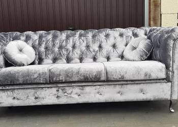 Używany, hit sofa kanapa chesterfield chrom noga velvet glamour na sprzedaż  Kraków