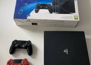 PS4Pro CUH-7016B jet black 1TB+ zestaw okablowania+2pady na sprzedaż  Bytom