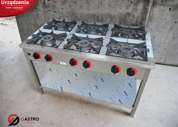 Używany, Kuchnia gazowa 6 palnikowa z półką !!! moc 36,5 kW na sprzedaż  Ostrów Wielkopolski