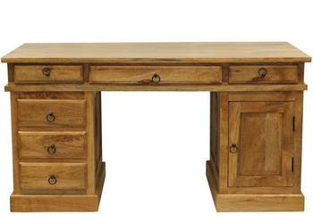 Używany, Kolonialne drewniane indyjskie duże biurko mango 101399 na sprzedaż  Limanowa