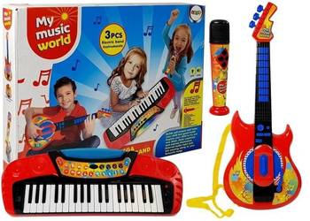 ZESTAW MUZYCZNY 3w1 dla dzieci ORGANY pianino gitara zabawka na sprzedaż  Myszków