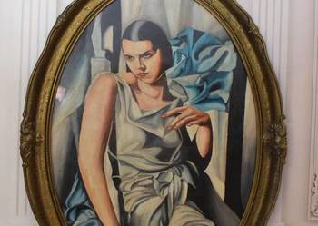 Używany, Tamara de Łempicka - Art Deco Kobieta W Suknii - stary obraz na sprzedaż  Kraków