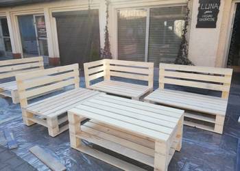 drewniane meble ogrodowe na wzór palet, używany na sprzedaż  Siemianowice Śląskie