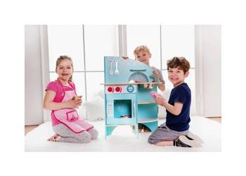 Używany, DREWNIANA KUCHNIA dla dzieci CLASSICWORLD zabawki Niebieska na sprzedaż  Myszków