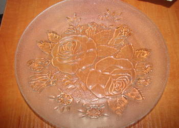 FNG Indonesia szklany talerz deserowy z różami na sprzedaż  Pruszcz Gdański