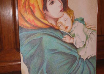 Używany, Obraz święty Maryja / Matka Boża Cygańska z dzieciątkiem na sprzedaż  Stare Miasto