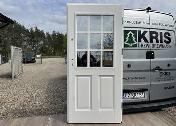 Drzwi zewnętrzne drewniane białe ANGIELSKIE MONTAŻ CAŁA POLSKA I UE na sprzedaż  Białystok