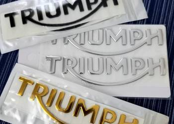 Logo TRIUMPH Emblemat Triumph Czarny Srebrny Napis 3D /Rocket Tiger Trident, używany na sprzedaż  Poznań