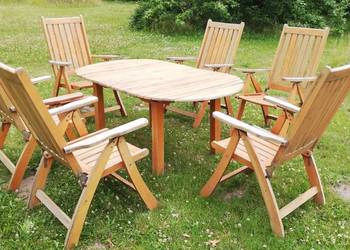 Komplet ogrodowy drewniany stół leżaki krzesło fotel taras na sprzedaż  Garwolin