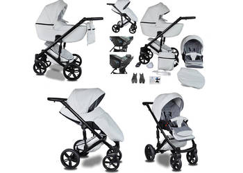 WÓZEK DZIECIĘCY BeRco 2w1 + Adaptery Maxi Cosi Cybex Aton na sprzedaż  Kamienica Górna