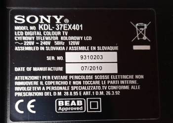 Używany, Moduły do Sony KDL 37 EX 401 na sprzedaż  Bydgoszcz