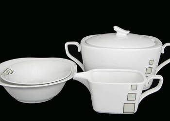 Używany, Serwis obiadowy porcelanowy Emese 12 osób Wałbrzych PLATYNA na sprzedaż  Wałbrzych