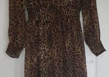 sukienka tunika zwierzęcy motyw panterka tiulowa zwiewna kob na sprzedaż  Kielce