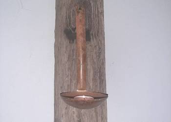 Kinkiet lampa świecznik drewniany z chochli na sprzedaż  Trzciel
