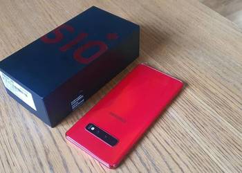 Samsung S10+ 128BG Czerwony Idealny Bez Simlock, używany na sprzedaż  Włocławek