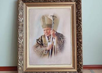 Używany, Obraz portret Papież Jan Paweł II na sprzedaż  Katowice