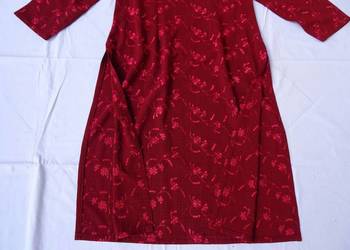 Bordowa Sukienka Midi rozcięcia 38 40 żakardowa na sprzedaż  Nowy Sącz