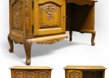 8681 rzeźbione biurko gabinetowe, dwustronne, ludwikowskie, używany na sprzedaż  Szczecin
