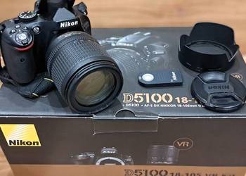 Nikon D5100 + 18-105 mm VR czarny, używany na sprzedaż  Oświęcim