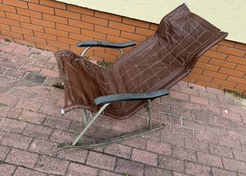 Używany, Fotel bujak na biegunach retro PRL vintage art deco bujany składany na sprzedaż  Garwolin