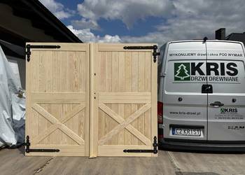 Brama drewniana garażowa lita sosnowa NA  KAŻDY WYMIAR CAŁA POLSKA I UE, używany na sprzedaż  Grzybno