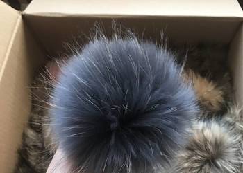 Pompony z jenota naturalne do czapek szalików NAJWIĘKSZE na sprzedaż  Zielona Góra