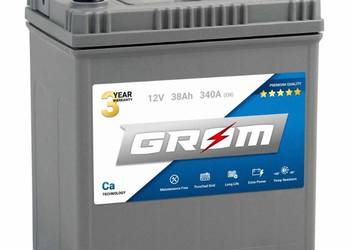 Akumulator GROM Premium 38Ah 340A EN Japan Prawy Plus DTR, używany na sprzedaż  Słupsk