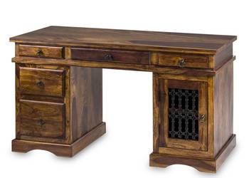 Używany, Drewniane indyjskie kolonialne masywne biurko gabinetowe na sprzedaż  Limanowa