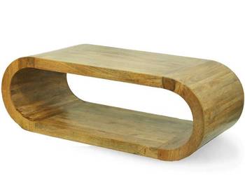 Używany, Owalny drewniany kolonialny stolik kawowy ława lite drewno na sprzedaż  Limanowa