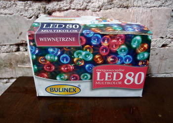 Używany, lampki led 80 Choinkowe energooszczędne moc 4,8W  dł 8metrów na sprzedaż  Łódź