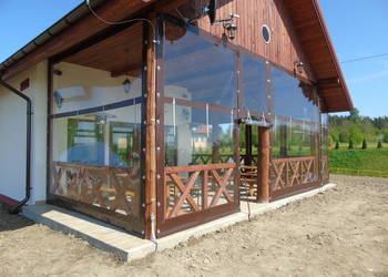 Używany, Osłony tarasowe z PVC z wbudowanymi oknami na sprzedaż  Olsztyn