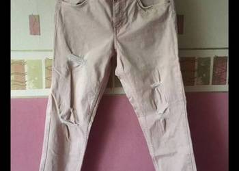 H&amp;M  spodnie dżinsowe straight ripped destroyed jeans. jasny róż. nowe na sprzedaż  Leszno