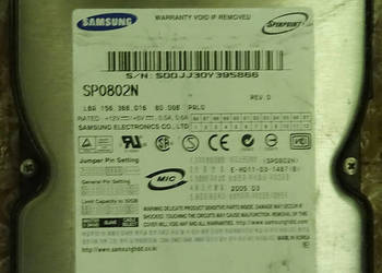 Używany, Dysk twardy Samsung SP0802N 80GB PATA (IDE/ATA) 3,5&quot; - RETRO na sprzedaż  Kraków