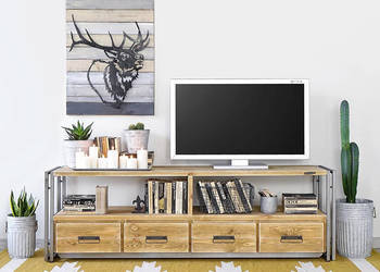 Szafka RTV pod telewizor industrialna metalowa od producenta STEEL WOOD 2 na sprzedaż  Chmielnik