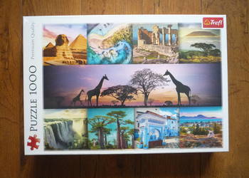 Nowe Puzzle 1000 elementów Trefl Kolaż Afryka Krajobraz Widok na sprzedaż  Szczecin